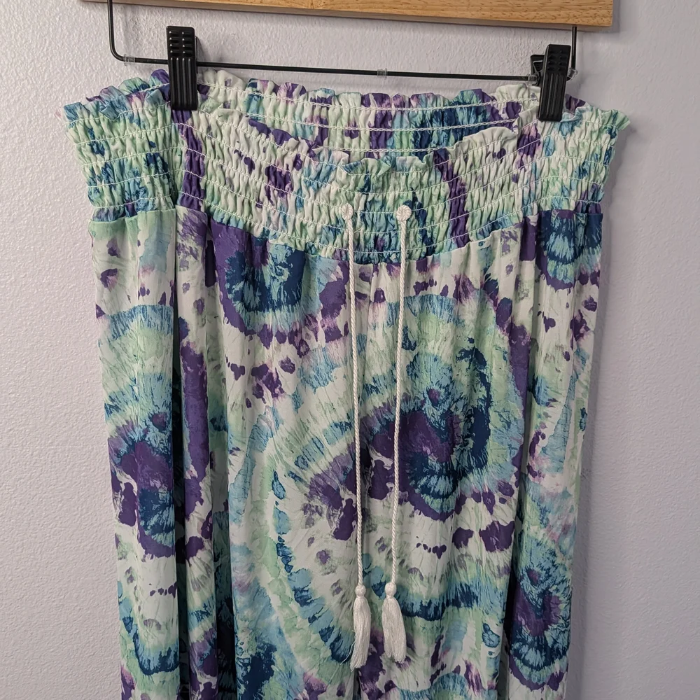 West Loop Tie-Dye‎ Wide Leg Pants | Elastic Waist | Size XL - Picture 2 of 6